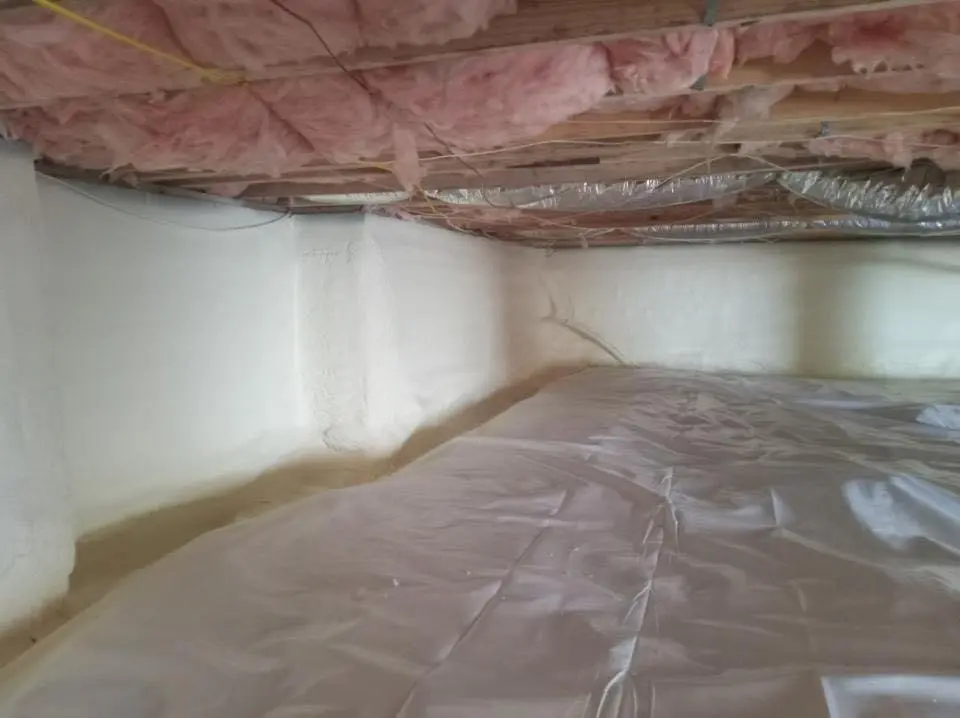 Crawl space encapsulation with closed-cell spray foam for Attic Insulation in Clover Creek